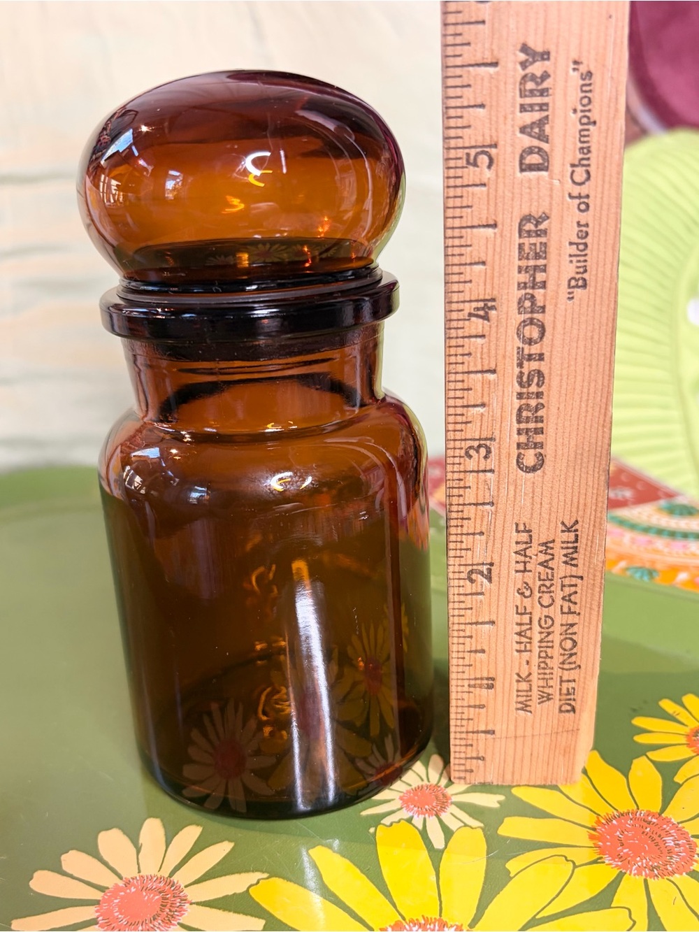 Belgium Glass Apothecary Jar 5 1/2 inch